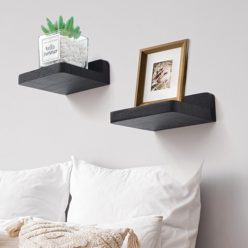 PHOENANCEE Small Floating Shelves for Wall, Set of 4, Square