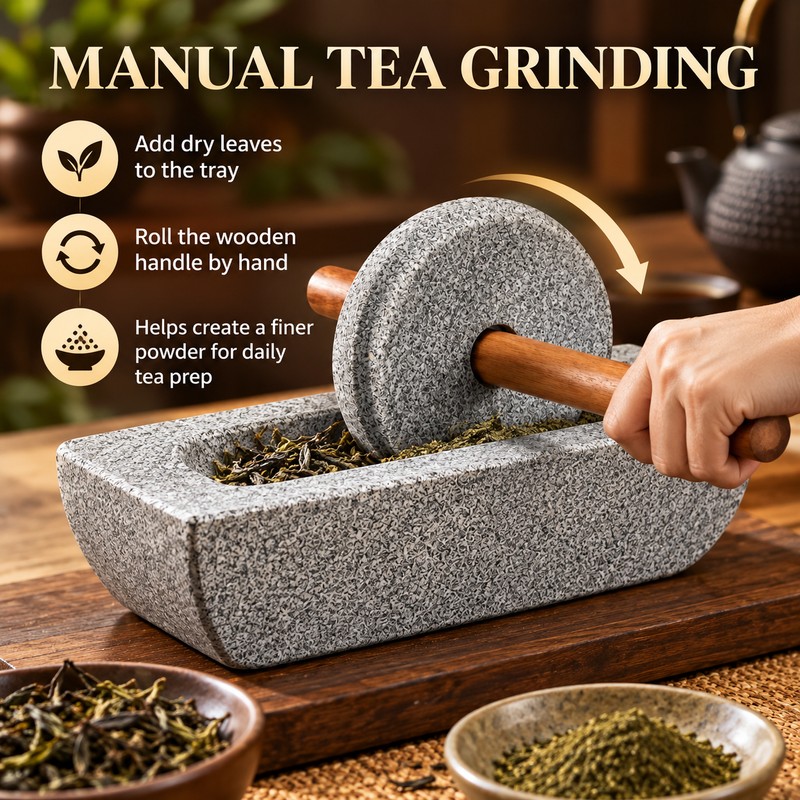 Stone Tea Mill for Matcha Preparation – Compact 15 x