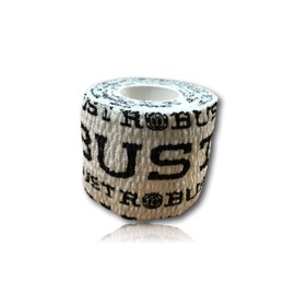 ROBUST FITNESS Weightlifting Hook Grip Tape | Adhesive Stretch Athletic Thumb & Finger Tape | Sticky, Stretchy, Flexible, Easy Tear | Olympic Weightlifting | Cross-Training (1 Roll, White/Black)