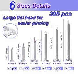 Approx 395 PC Assortment of High-Quality Concrete Nails, Masonry, Wood Nails, Clavos para Concreto - Durable Galvanized & Steel Nail Eiranoly