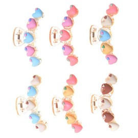 FOMIYES 6pcs Heart Shape Hair Claw Clips Large Jaw Clips for Women Hair Styling Accessory for Occasions