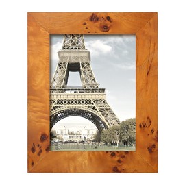 Concepts (Set Of 4 5x7 Burl Wood Picture Frames - Honey Wood Finish Picture Frames for Family Photos - Elegant Wallhung and Tabletop Decor in Bulk