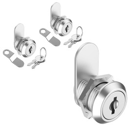 2 Pack Cabinet Locks with Keys, 5/8" Cam Lock Keyed Alike, Mailbox Lock Replacement Secure File Drawer Tool Box RV Door, Zinc Alloy
