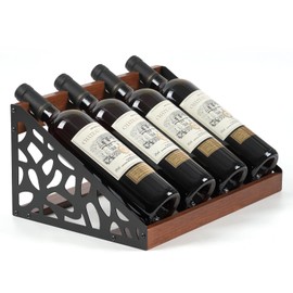 TRSPCWR 4-Bottle Rustic Countertop Wine Rack