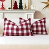 Sungeek Set of 2 Christmas Tartan Cushion Covers, Buffalo Plaid