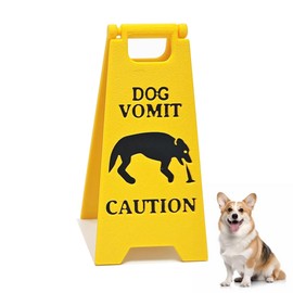 HAOBIN 1 Piece Cat Vomit Sign Vomit Warning Sign Cat with Frame Funny Warning Sign,Joking Gift for Colleagues and Pet Owners (B)