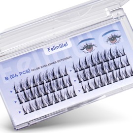FelinWel Lash Clusters for Manga & Natural C Curl Wispy Eyelash Clusters,7-15mm Individual Lashes Comfortable and Reusable