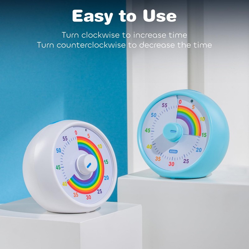 Visual Timer for Kids, 60-Minute Countdown for Classroom Office Kitchen,