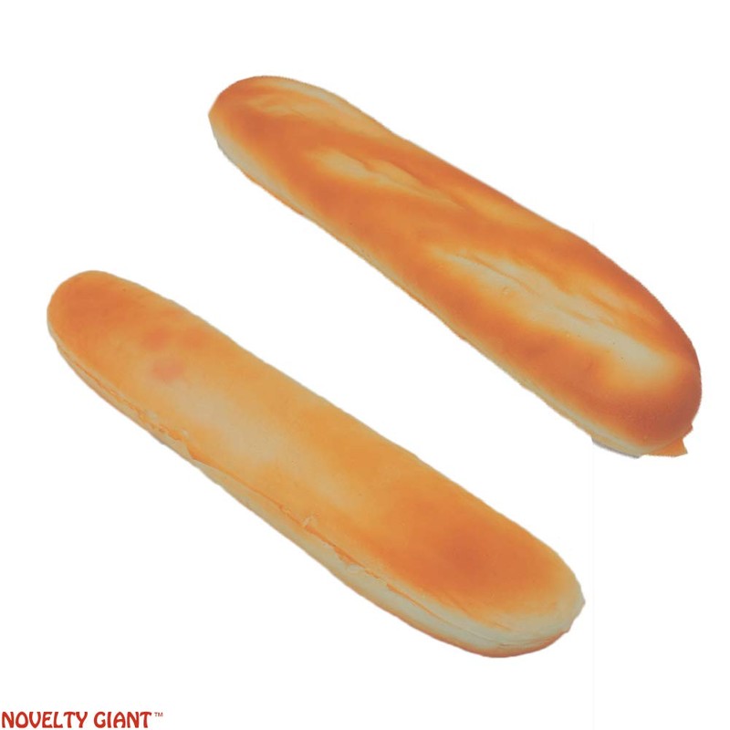 Fake French Baguette Loaf Squeezable Foam Bread 2 PK