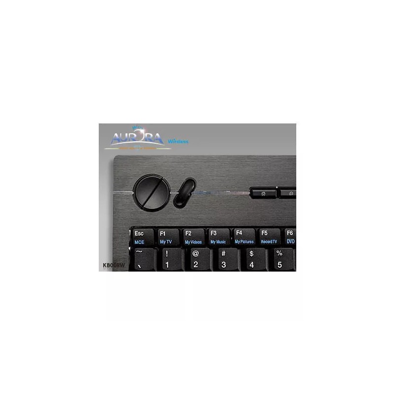 Enermax KB008W Black USB Wireless Aluminum Aurora Keyboard with Trackball