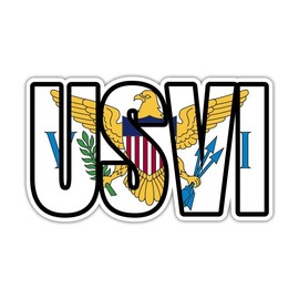 USVI US Virgin Islands Flag Vinyl Sticker - Car Phone - 3"