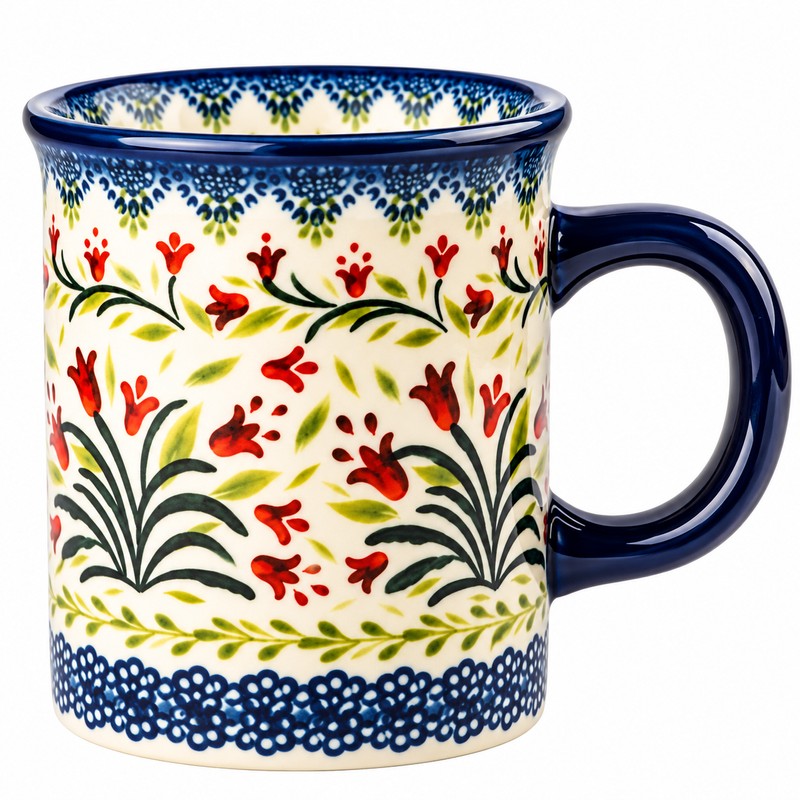 Bohemian Floral Ceramic Coffee Mug for Coffee & Tea –