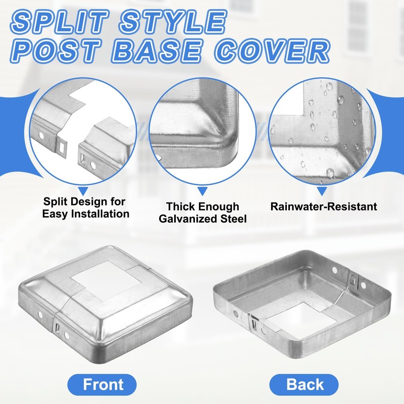 sourcing map 4Pcs Post Base Cover, 3.75"x3.75" (Internal Size 1.4"x1.4")