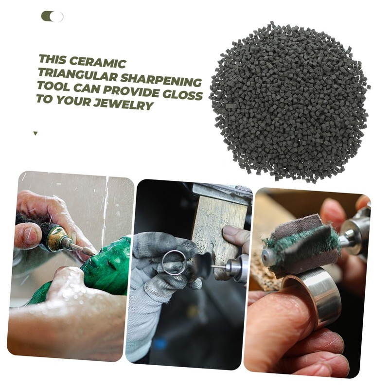 MAGICLULU Triangular Abrasive Material 500g Polishing Kit for Jewelry Furniture