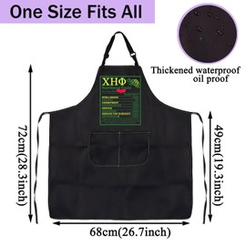 CENWA Green And Yellow Turtle Apron Black Nurse Sorority Gift Chi Eta Nursing Sorority Gift, Chi Eta Nursing- Apron, 72*68 cm (28.34*26.77inch)