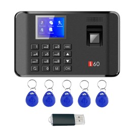 WEELIAO Fingerprint Time Clocks for Employees Small Business, Time Attendance Terminal Clock Machine with Fingerprint, Password, RFID Card, Office Punch Clock Automatic Report Generation