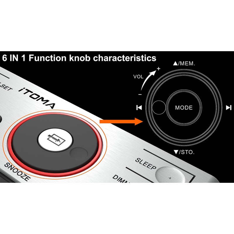 Alarm Clock Radio with Bluetooth Speaker, Digital FM Radio, Dual