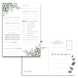 MAVANTO 52 x Postcards Wedding Game for 52 Weeks - Fun Postcard Game for Guests as an Alternative to Guest Book