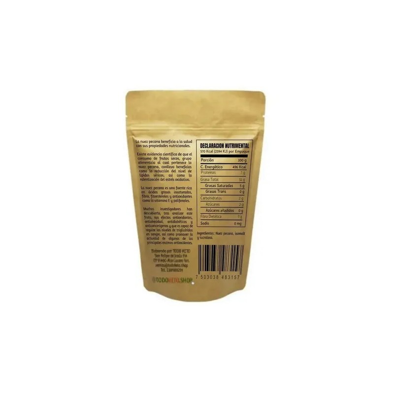 Palanqueta De Nuez Pecana Sin Azúcar Keto