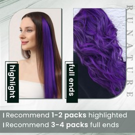 RUNATURE I Tip Hair Extensions Real Human Hair Purple Invisible Itip Human Hair Extensions Purple Cold Fusion Itip Extensions Remy Human Hair 18 Inch 25g 25 Strands