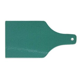 Ambesonne Teal Cutting Board, Knitting Inspired Pattern Sewing and Crafting Hobby Themed Design Monochrome Image Print, Decorative Tempered Glass Cutting and Serving Board, Wine Bottle Shape, Teal