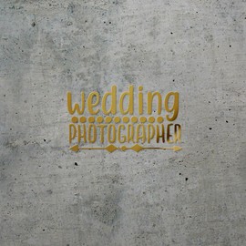 Decal Stickers of Wedding Photographer (Metallic Gold) (Set of 2) Premium Waterproof Vinyl Decal Stickers for Laptop Phone Accessory Helmet Car Window Mug Tuber Cup Door Wall - ANDVER1f16653GO