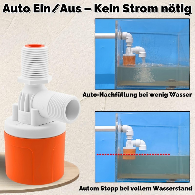 Float Valve for Water Tanks, 1/2 Inch Side Connection Automatic
