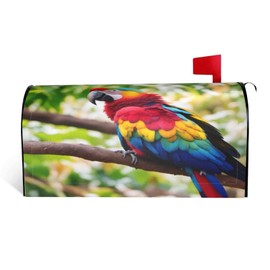 NEZIH Fantastic Parrot Feather 1 Print Mailbox Cover Spring Magnetic Wraps Mailbox Post Box Cover Outdoor Yard Garden Decor, Black