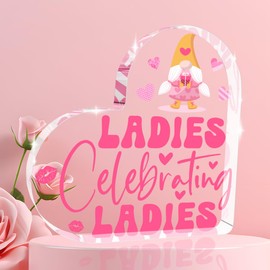 Happy Galentines Day Table Decorations Galentines Party Decor Favors Idea Sign Plaque Accessories Gifts For Friend Bestie Sister Women For Home Party Acrylic Desk Decorative Signs