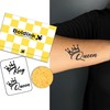 King and Queen Semi Permanent Tattoos Realistic Fake Tattoo Waterproof