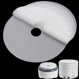 GUCUJI Round Silicone Dehydrator Sheets for NESCO FD-1010 FD-1018A FD-1040 FD-1040P, Non-Stick BPA Free, Pack of 8 (Premium Reusable Food Dehydrator Mesh Mats)