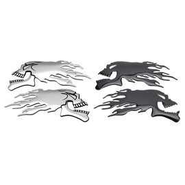 QEDBOJE Pack of 4 3D Gas Tank Flame Skull Sticker Motorcycle Tank Pad Sticker Decorations Demon Skull Universal Tank Sticker Waterproof Motorcycle Tank Pad Paint Protection Film Scratch Protection,