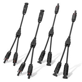 ECO-WORTHY 2 Pair Solar Connectors 30A Y Branch Parallel PV Adapter Cable Wire Plug Tool Kit for Solar Panel