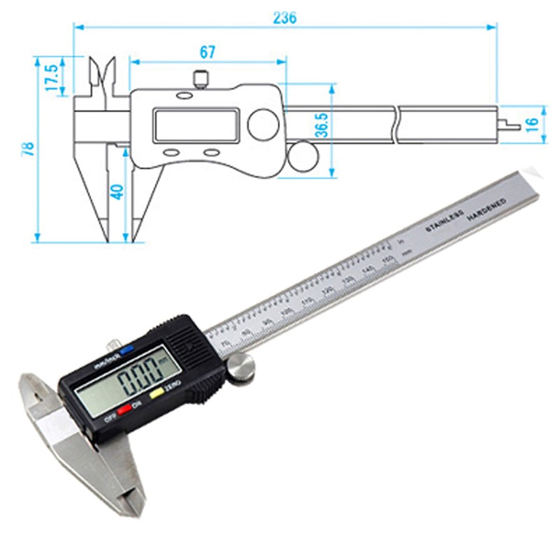 Digital Micrometer - Digital Caliper Vernier Electronic Gauge Measuring Tool