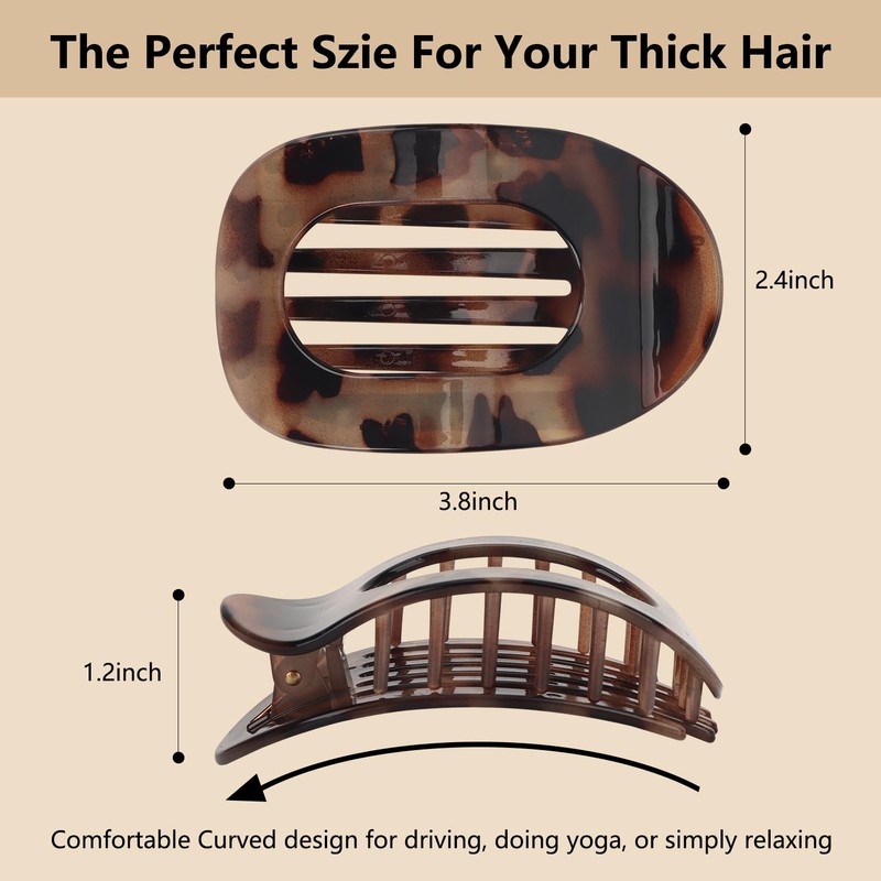 OWill 4 Pcs Flat Claw Clip