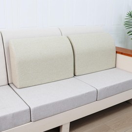 M Mute Touch 2PCS Sofa Couch Back Cushions, Backrest Support Pillow for Elderly,Extra Large Thick Lumbar Support Pillow for Home (24x16x6 in, Linen, Dark Beige)