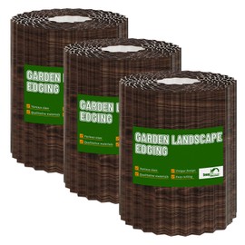 SnugNiture 3 Rolls Corrugated Metal Garden Edging,8" x 20' Landscape Edging Border,Sturdy Metal Lawn Edging for Landscaping, Garden,Flower Bed and Yard(Total 60 Ft)