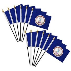 Virginia 4x6in Stick Flag - 1 dozen pack