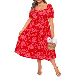 Talisea Plus Size Spring Dresses Women Floral Summer Boho Sundress Casual Beach Flowy Pastel Easter Wedding Guest Dress 2025