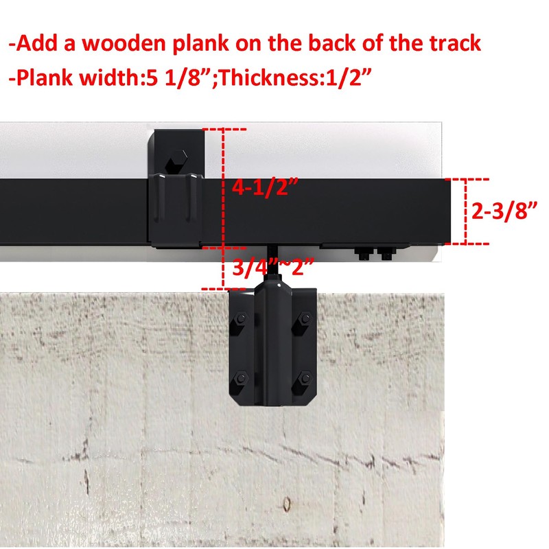 DIYHD 12FT Box Rail Heavy Duty Exterior Sliding Barn Door