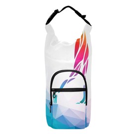 Kjovgcb Water Bottle Sling Sleeve Bag, Bottle Carrier Holder Case Cover with Removable Strap Travel Mug Cup Storage with Pockets Print Colorful Woman Silhouette Golf Player Crystal