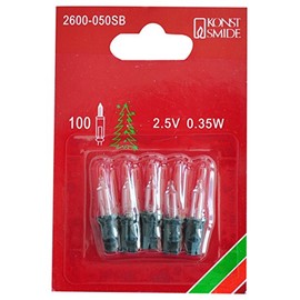 Konstsmide 2600-050SB Replacement Bulb for Mini Fairy Lights 2.5 V 0.35 W Blister Pack of 5 Green