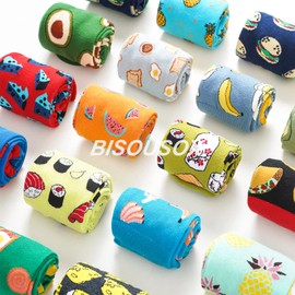 BISOUSOX Funny Socks Men's 39-46 Gift for Men Cotton Colourful Socks Funny Stockings Multicoloured Fun Patterned Socks Birthday Gift, 4 pairs-pineapple1