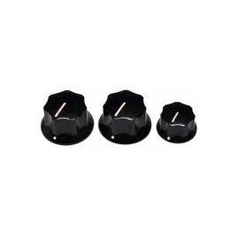Fender® Jazz Bass® Pot Knobs, black, 3 pieces
