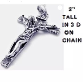 Fashion Jewelry CHRISTIAN RELIGIOUS CRUCIFIX CROSS FAITH PROTECTION Pendant 925 Silver 20" Chain