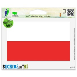 Poland Polish Polska Flag Vinyl Car Bumper Window Sticker 3" x 2"