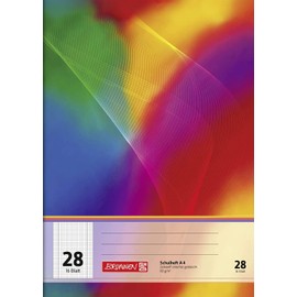 Brunnen 104492802 Exercise Book A4 (16 Sheets, 5 mm Squared, with Margin, Line Style 28) (Pack of 2)