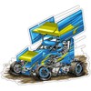 Sprint Car Racing Dirt Race Bumper Vinyl Sticker Decal Motorcycle