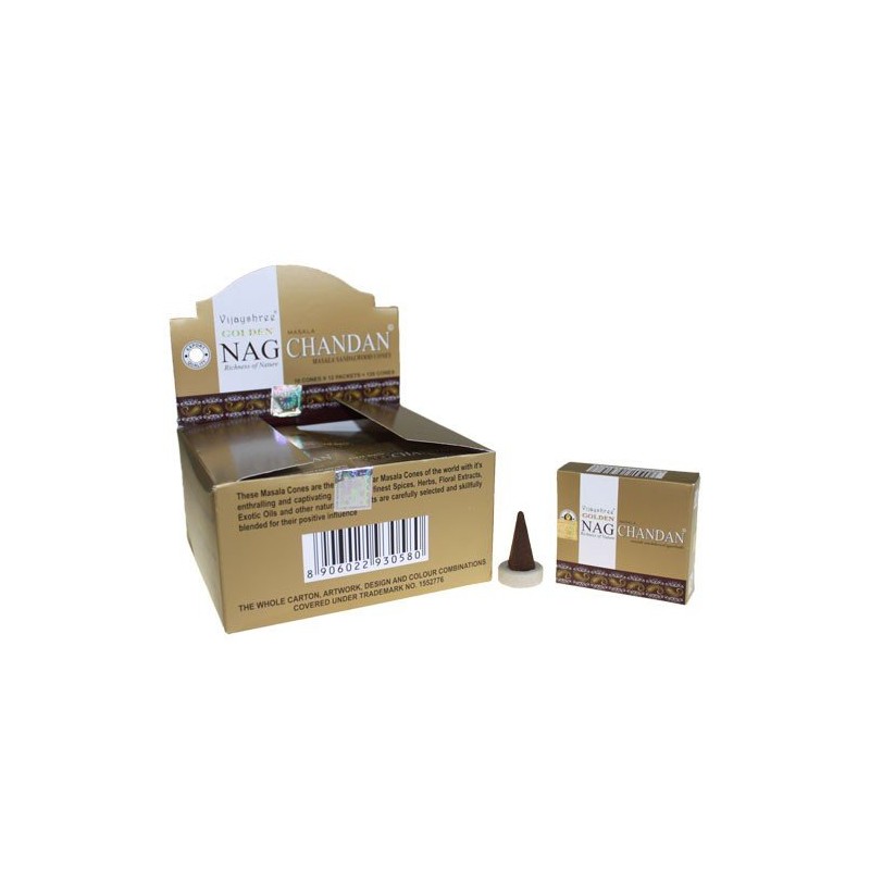Vijayshree Goldener Nag Sandelholz Weihrauchkegel 12 Boxen
