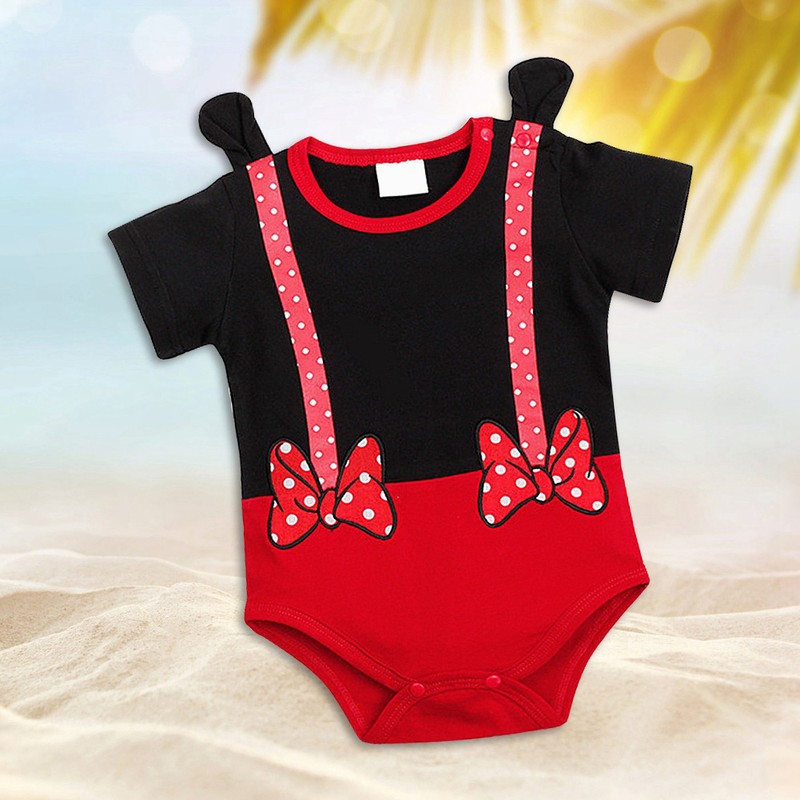 Short Sleeve Cartoon Baby Bodysuit Playsuit Funny Toddler Infant Jumpsuit（90